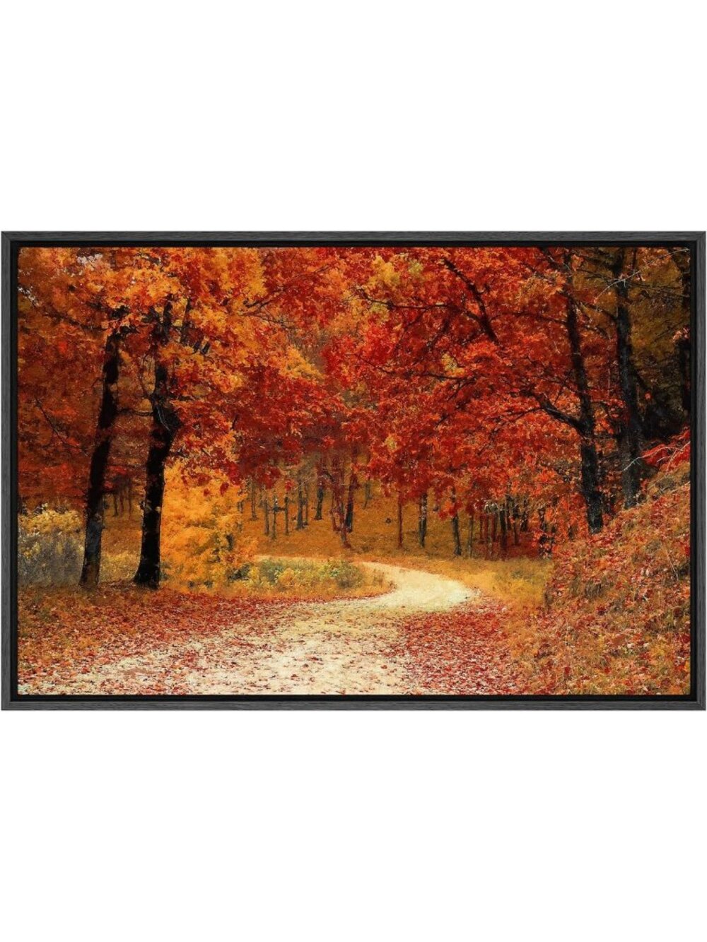 Vibrant Autumn Forest Canvas Wall Art - 24"x36" Decorative Nature Print for Home